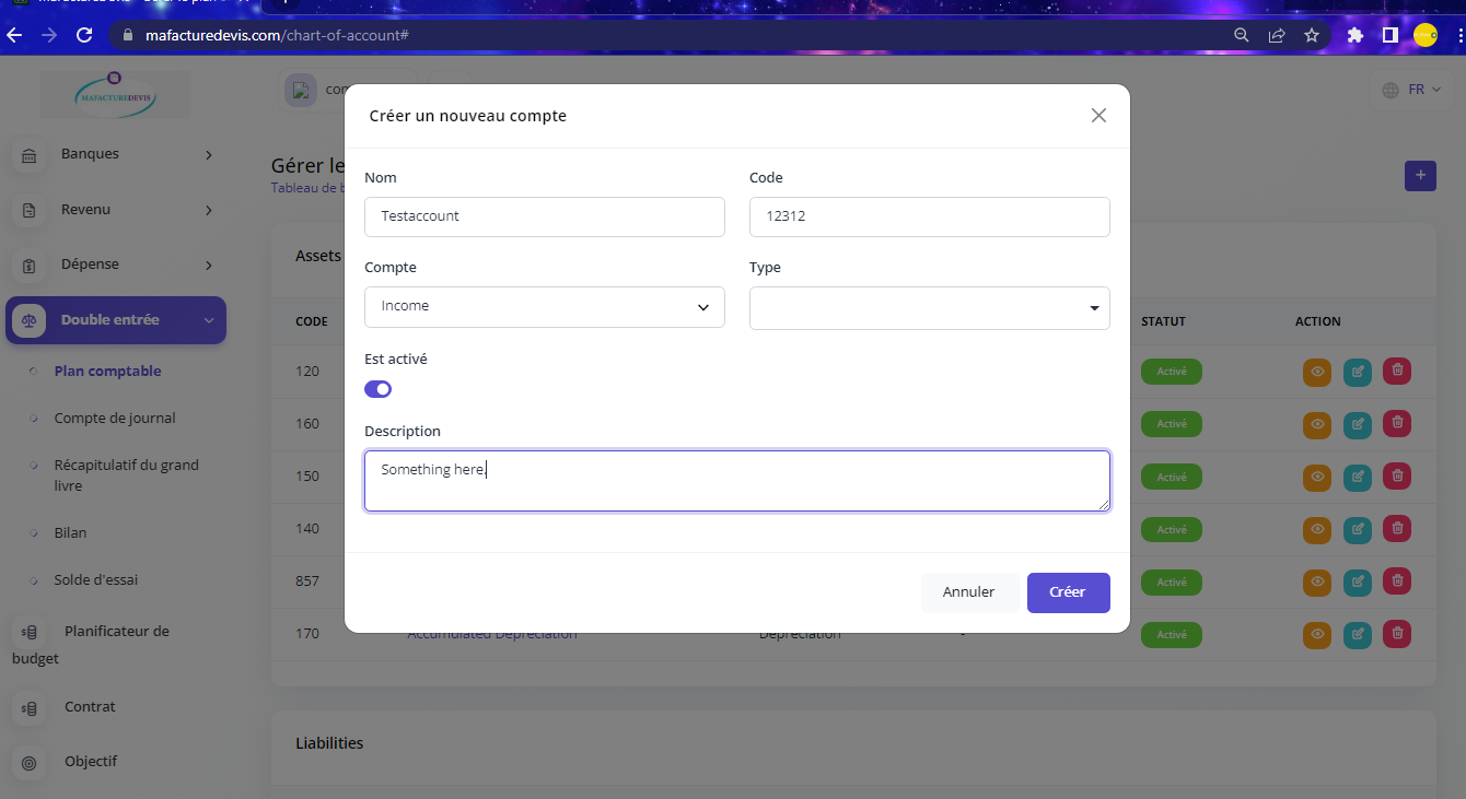 Chart of Account created