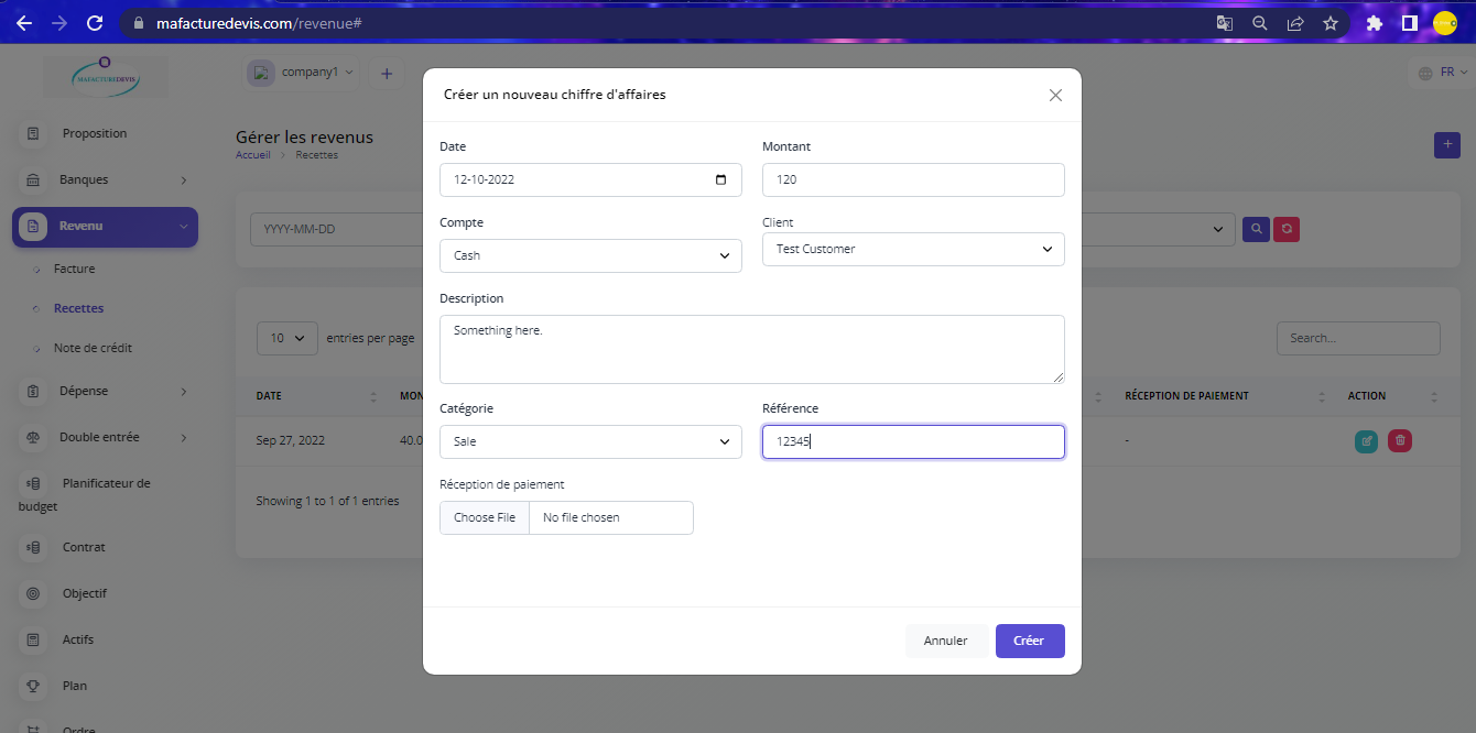 Invoice create