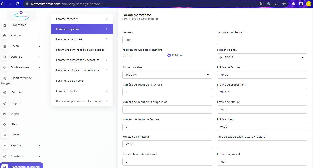 System Settings